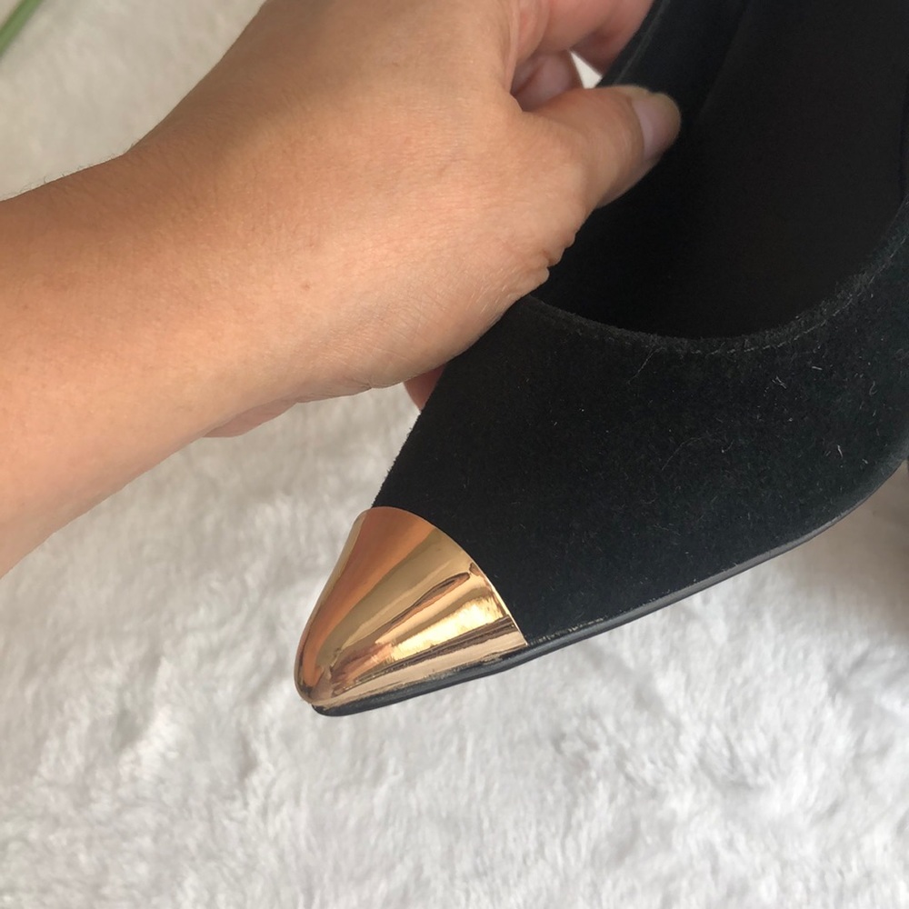 Topshop Black Suede High Heels Size 39 8.5 - Picture 11 of 15